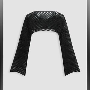 Cider Black Ultra-Cropped Long Sleeve Knit